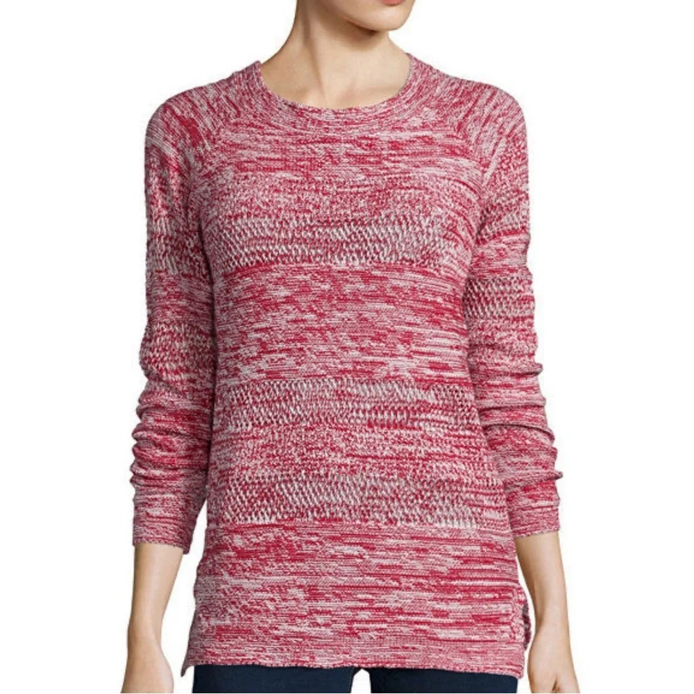 St. John’s Bay Red Marbled Sweater.  Size Medium.
